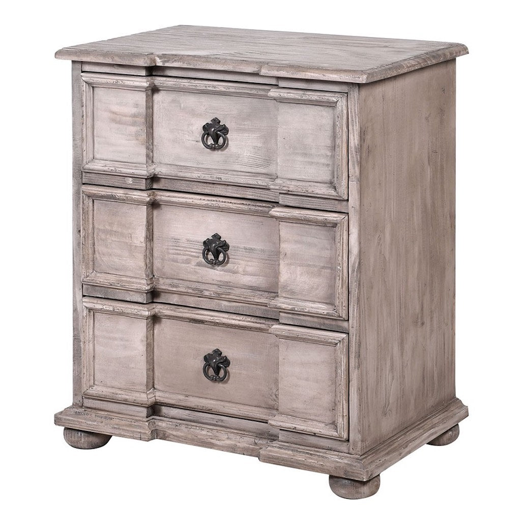 Breakfront 3 Drawer Bedside Chest of Drawers