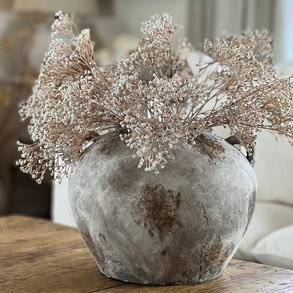 Charaso Aged Distressed Heavy Squat Vase