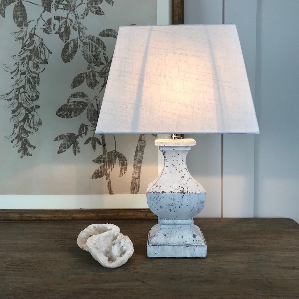 Stone Effect Wooden Lamp