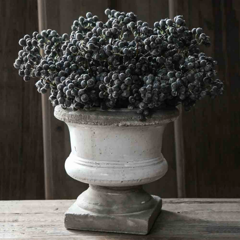 Grey Stone & Ceramic Glazed Urn Planter Large