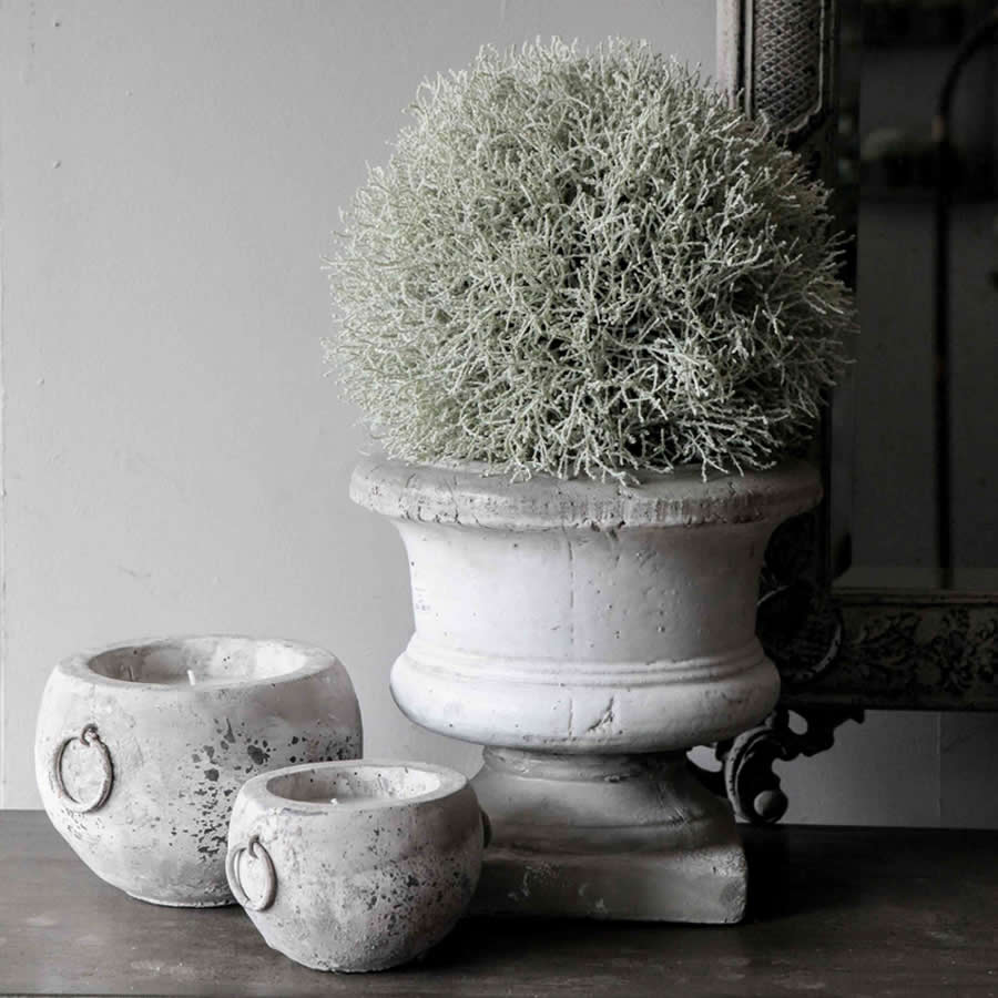 Grey Stone & Ceramic Glazed Urn Large