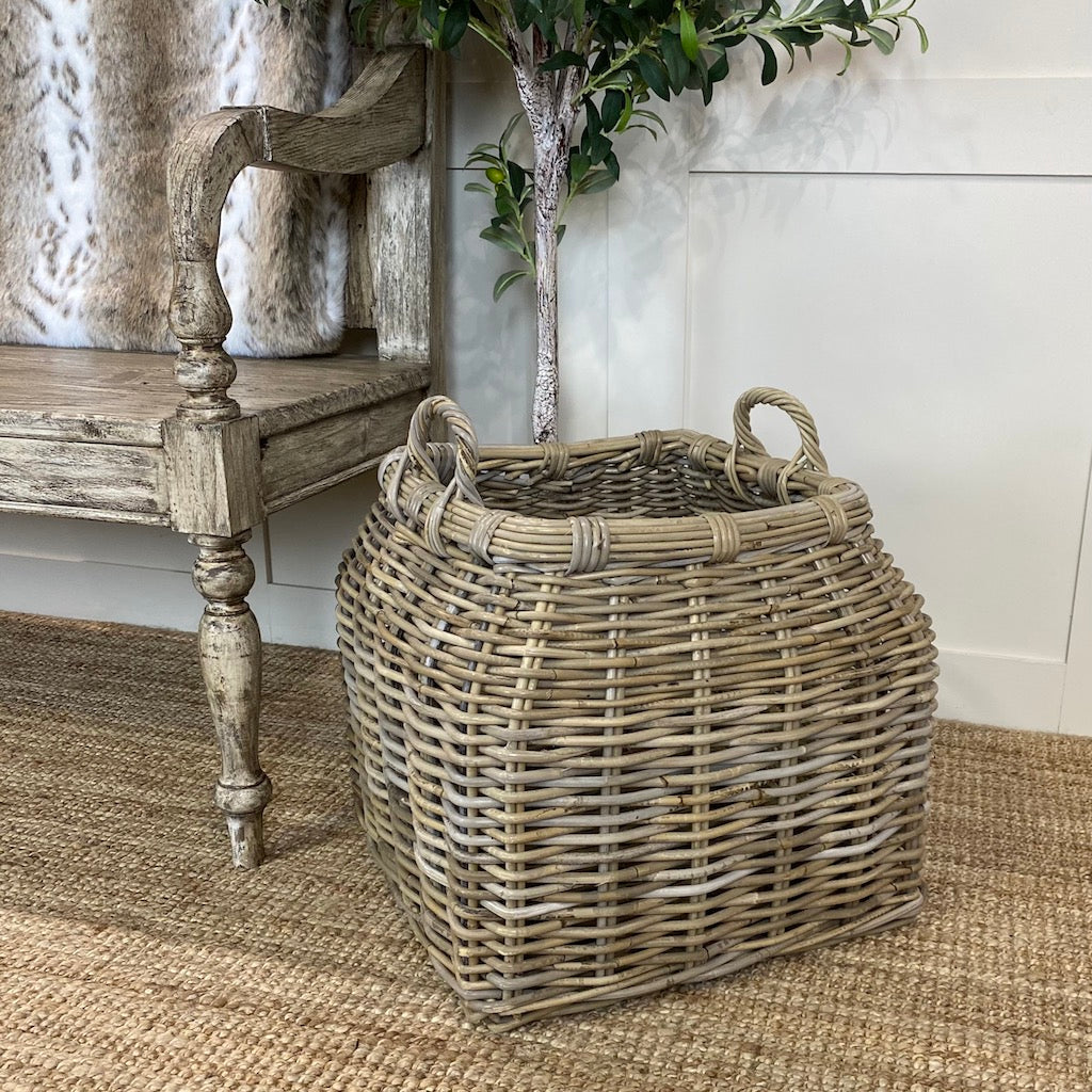 Rustic Log Baskets Baskets | Storage, Log & Toy Baskets - Cowshed Interiors