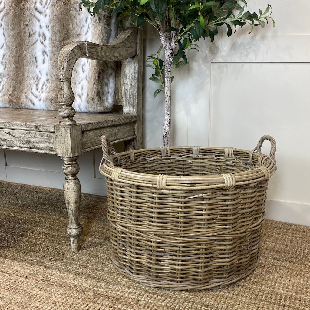 Round Baskets with Ear Handles Set of 3