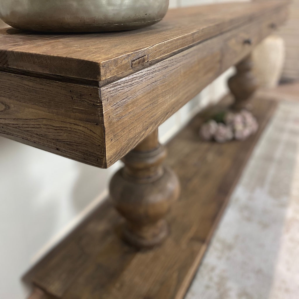 Reclaimed Elm Floating Hall Console Table