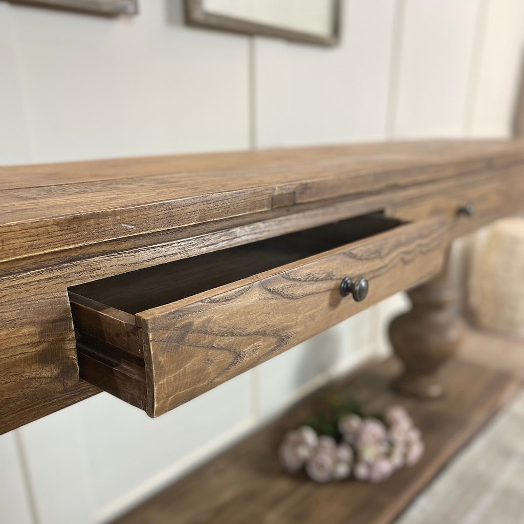 Reclaimed Elm Floating Hall Console Table
