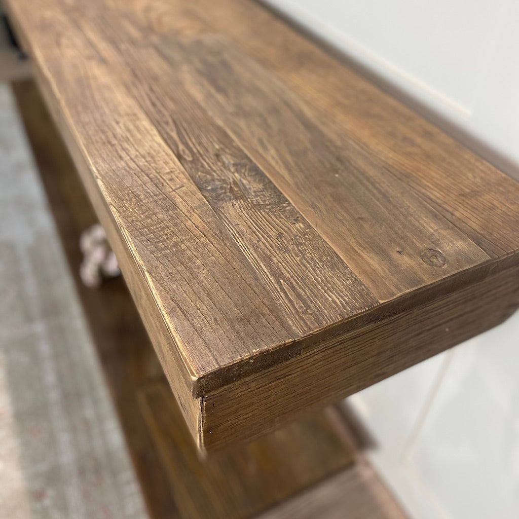 Reclaimed Elm Floating Hall Console Table