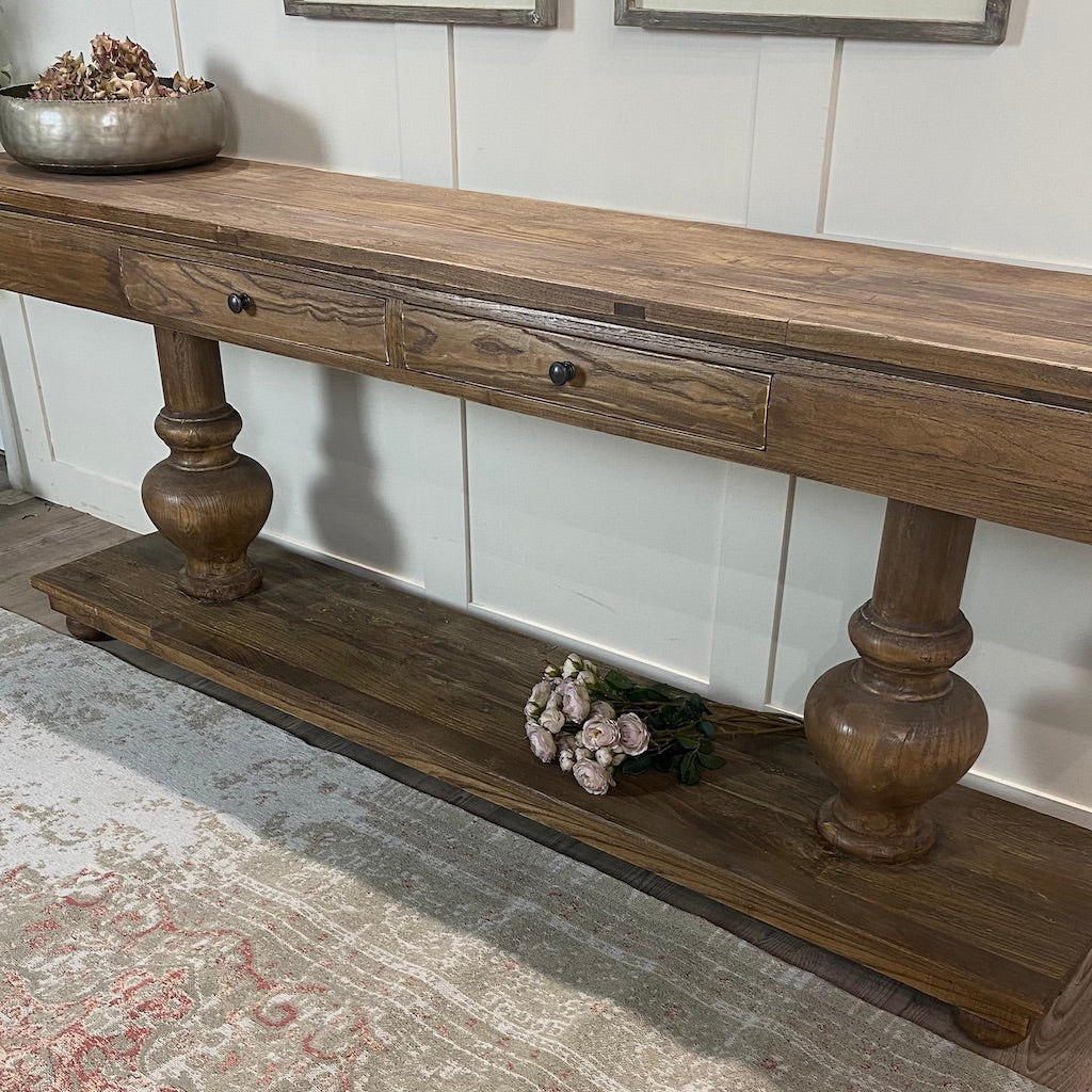 Reclaimed Elm Floating Hall Console Table