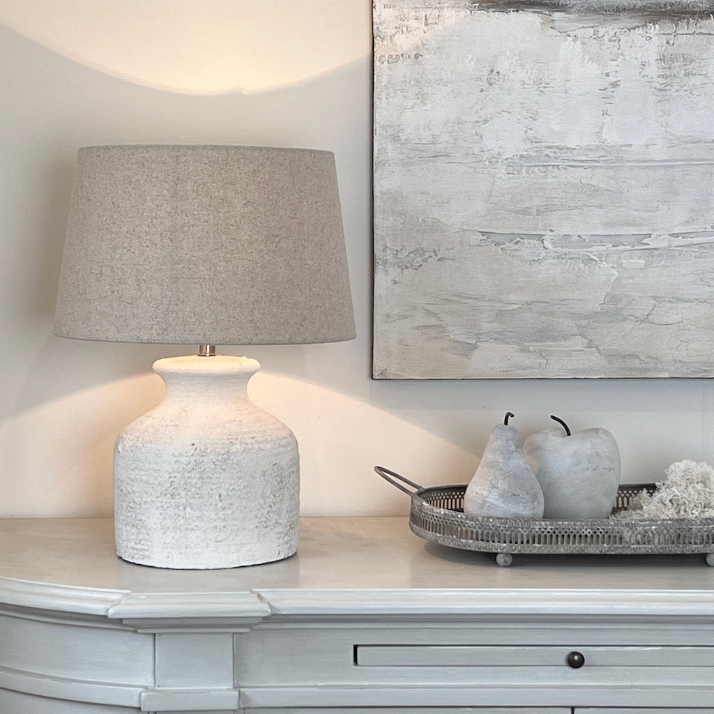 Abell Cement Effect Rustic Glazed Table Lamp