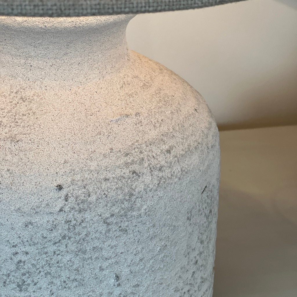 Abell Cement Effect Rustic Glazed Table Lamp