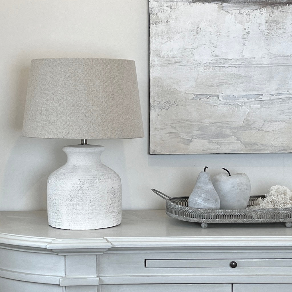 Abell Cement Effect Rustic Glazed Table Lamp