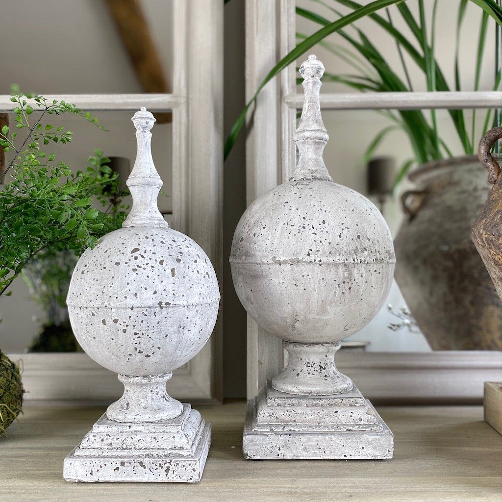 Large Aged Stone Effect Urn Finial Chatsworth