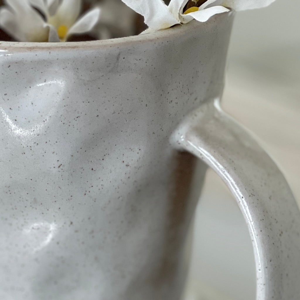 Off White Speckled Amphora Vase