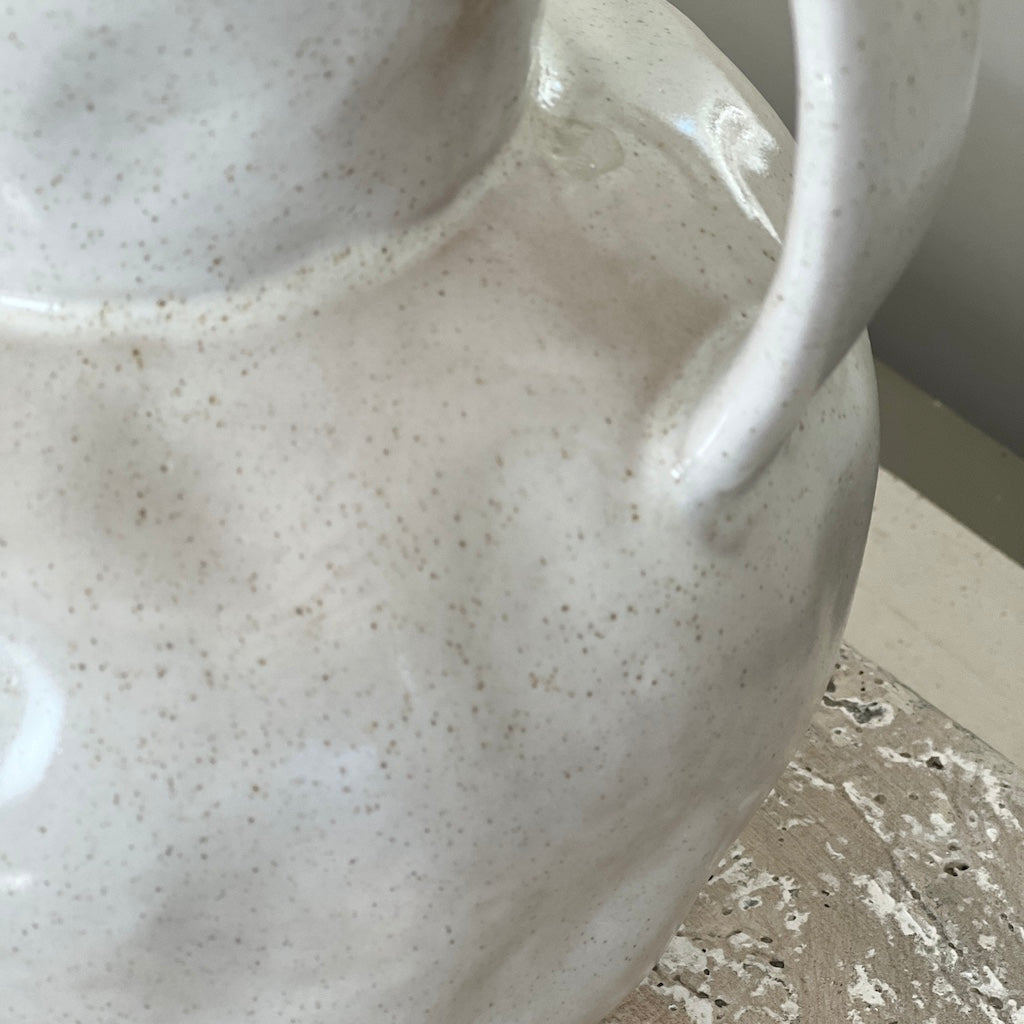 Off White Speckled Amphora Vase