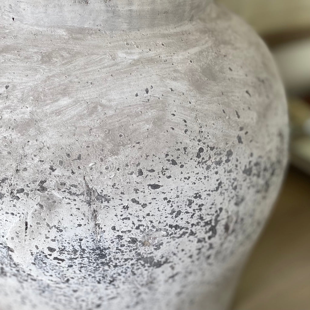 Grey Stone Effect Etna Aged Ceramic Lamp Large - SECOND (Discount Applied)