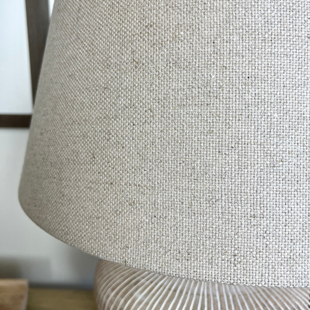Kapuni White Wash Textured Wood Table Lamp
