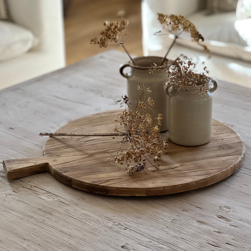 Round Handled Recycled Elm Board
