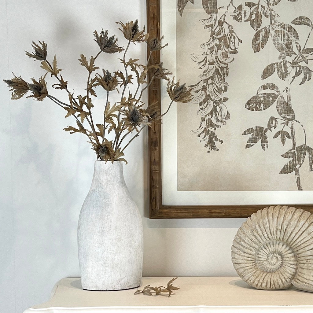 Faux Brown Leaf Thistle Spray