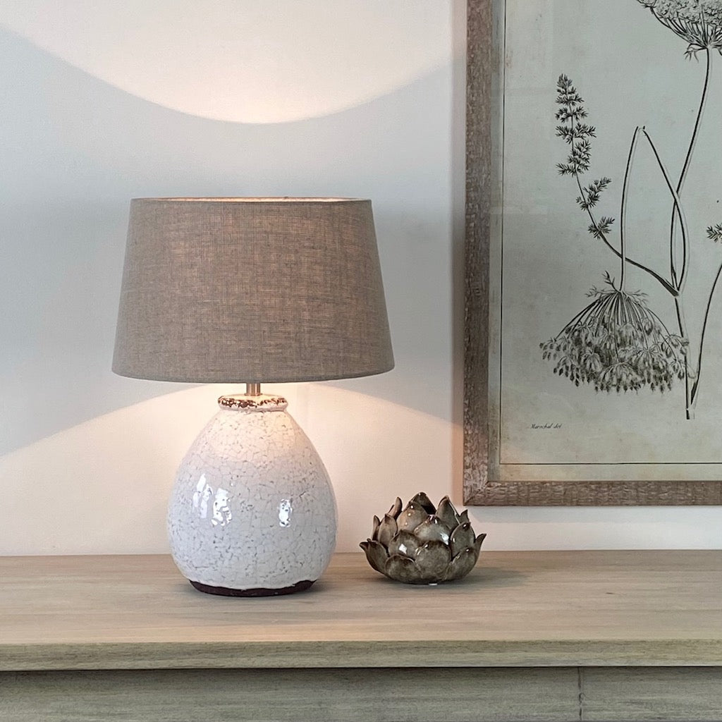 Small Crackle Glazed Pamir Bell Table Lamp