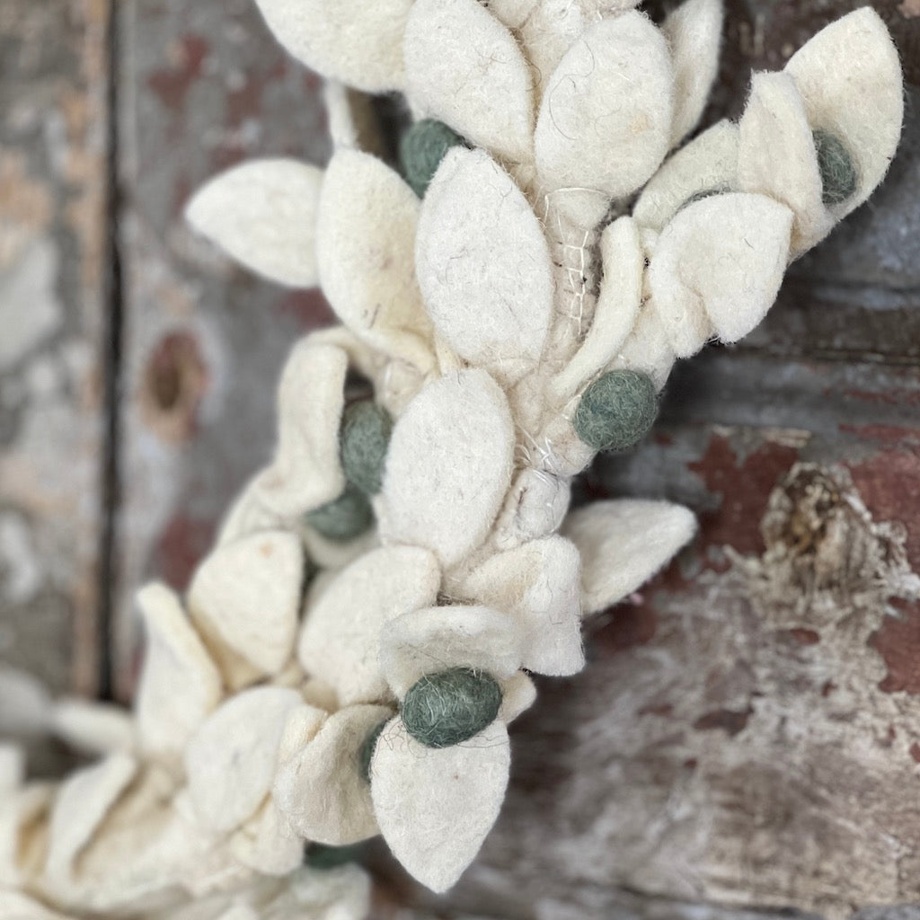 White Felt Wreath