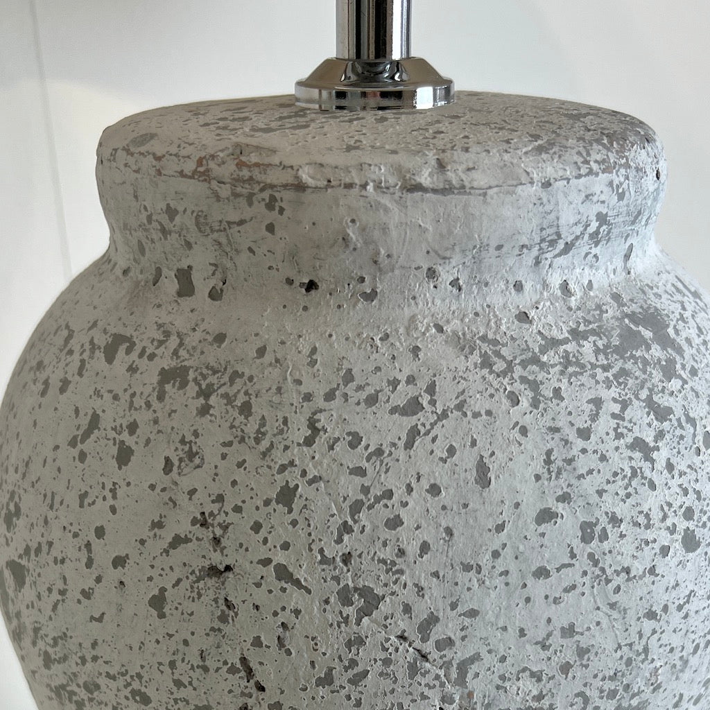 Hekla Aged Grey Distressed Ceramic Table Lamp