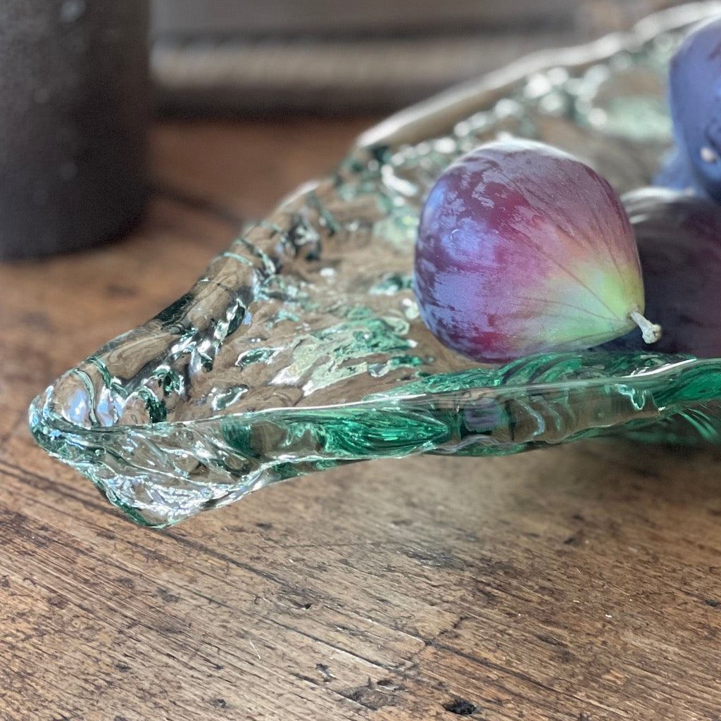 Recycled Glass Banana Leaf Platter