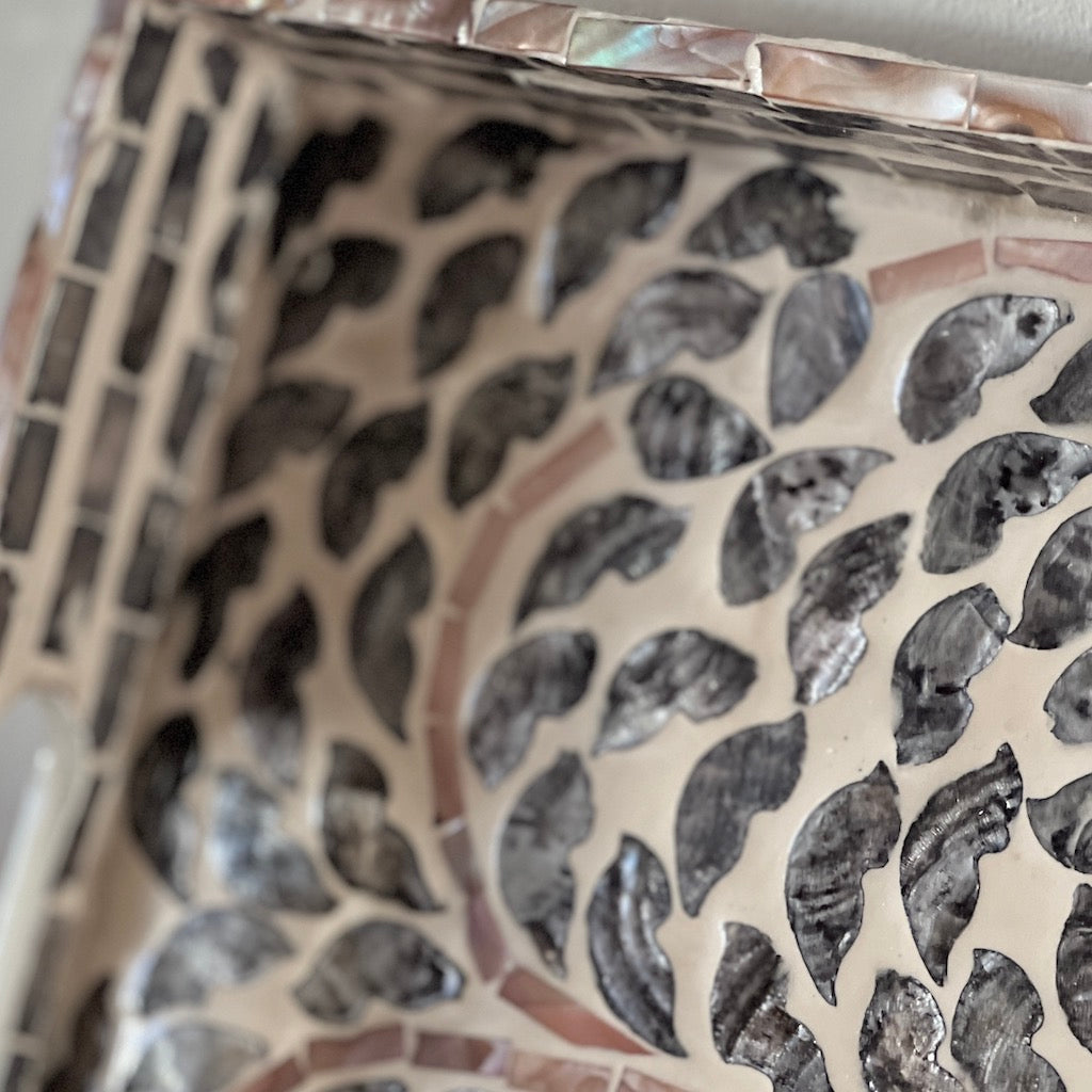 Decorative Smoke Capiz Tray