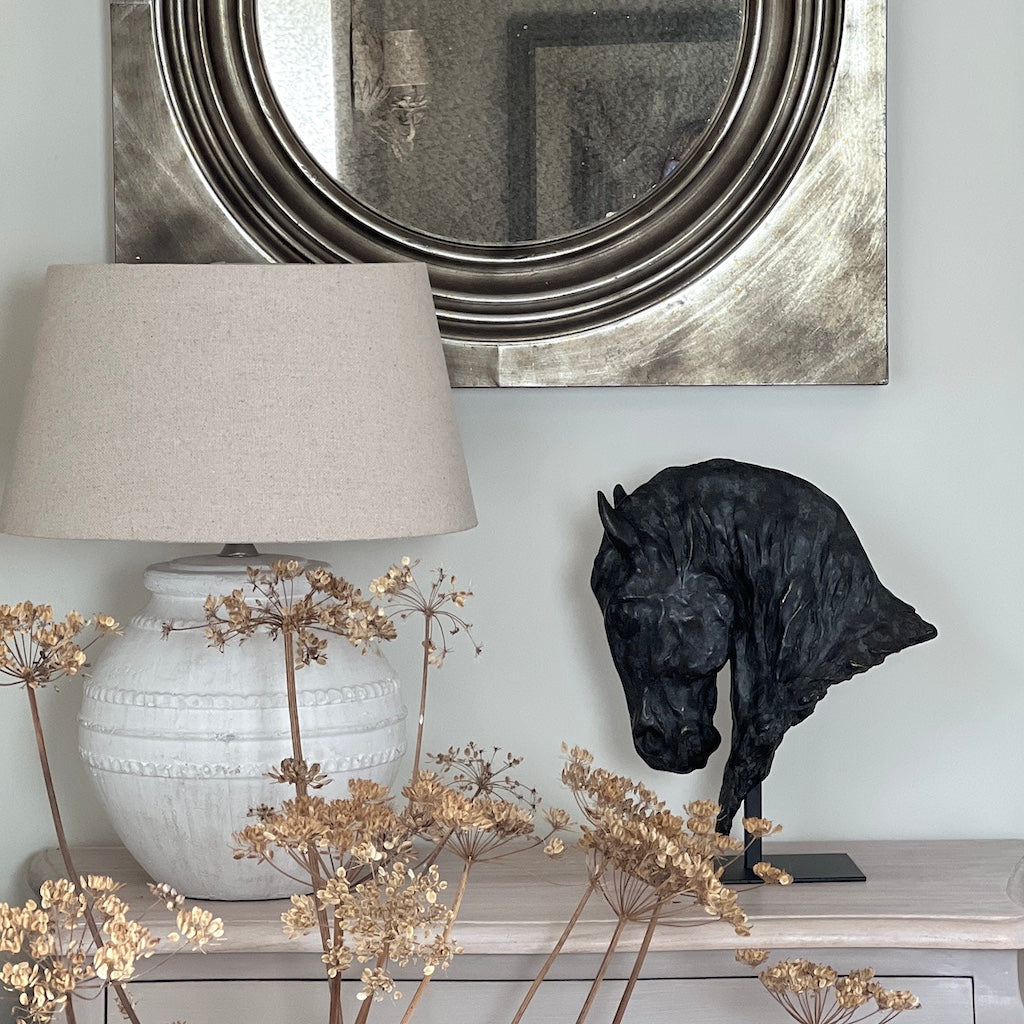 Black Horse Head Rough Cast Sculpture