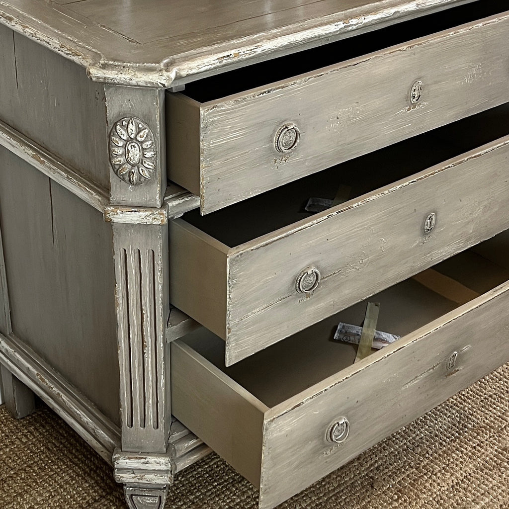 Six Drawer Distressed Painted Sideboard