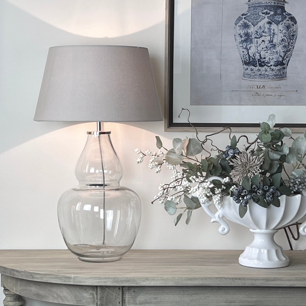 Elegant Clear Glass Shapely Gourd Table Lamp