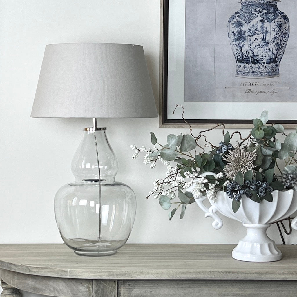 Elegant Clear Glass Shapely Gourd Table Lamp