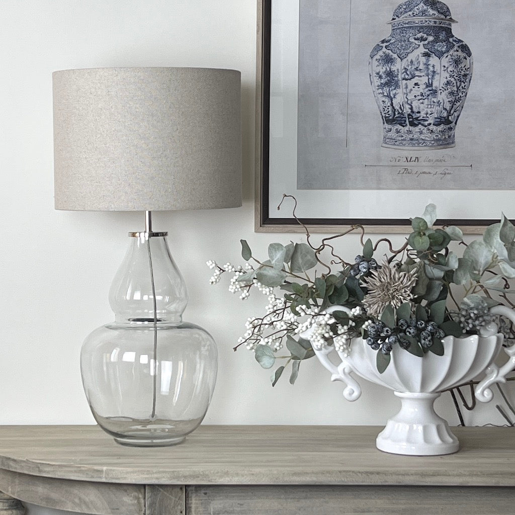 Elegant Clear Glass Shapely Gourd Table Lamp