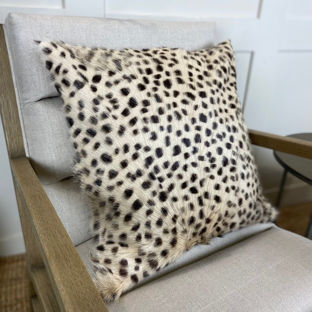 Goat Hair Cheetah Print Cushion Cover