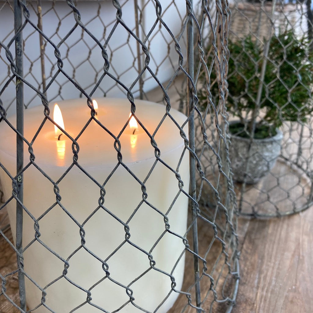Silver Chicken Wire Mesh Cloche Set 2