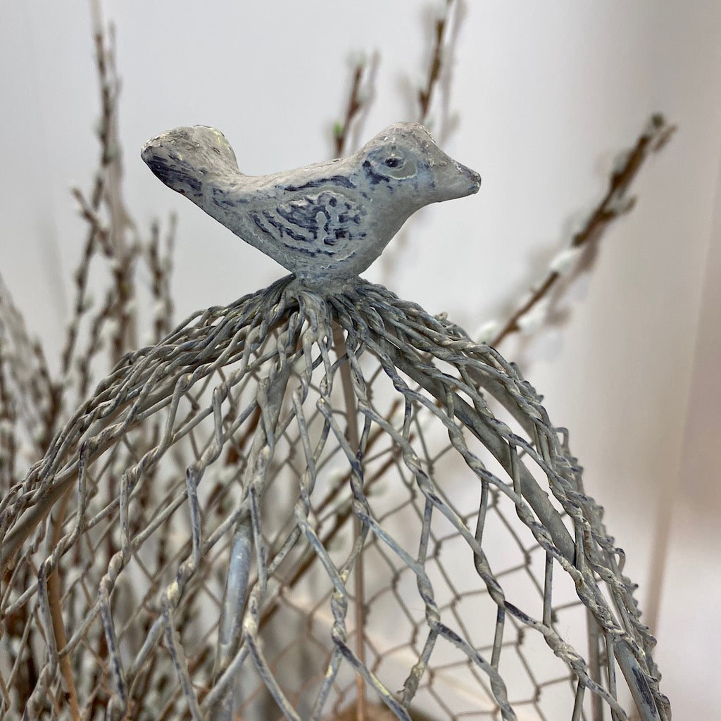 Silver Chicken Wire Mesh Cloche Set 2