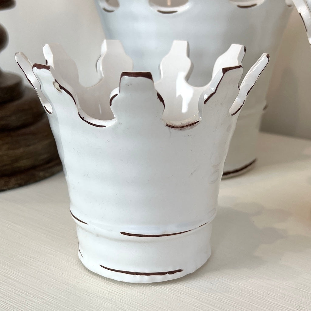 Ceramic Crown Candle Holder Three Sizes