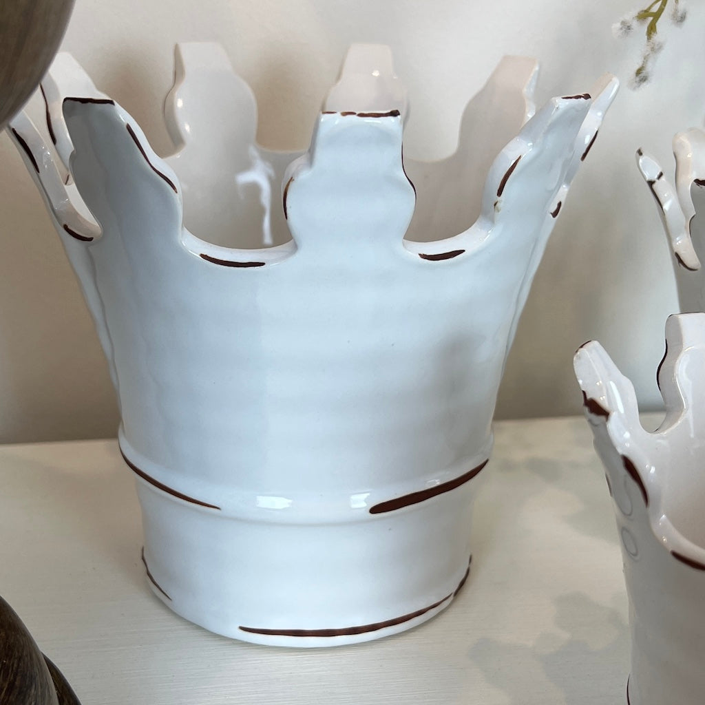 Ceramic Crown Candle Holder Three Sizes