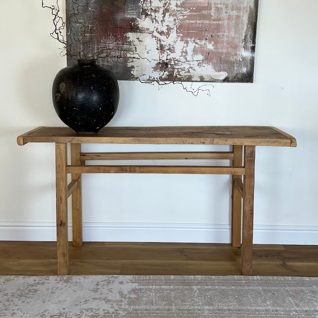 Vintage Reclaimed Elm Simple Console Table