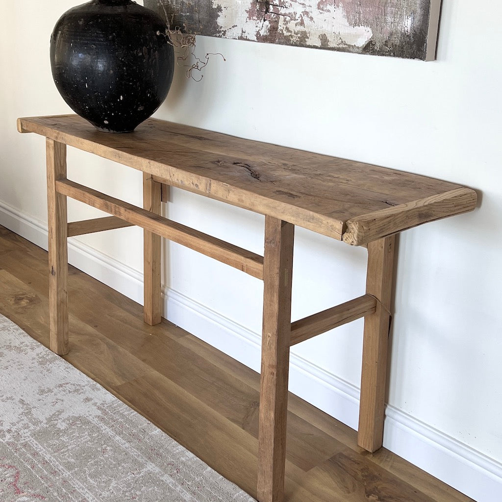 Vintage Reclaimed Elm Simple Console Table