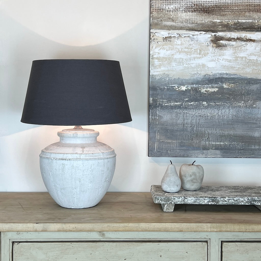 Large Whitewashed Table Ceramic Table Lamp Idro