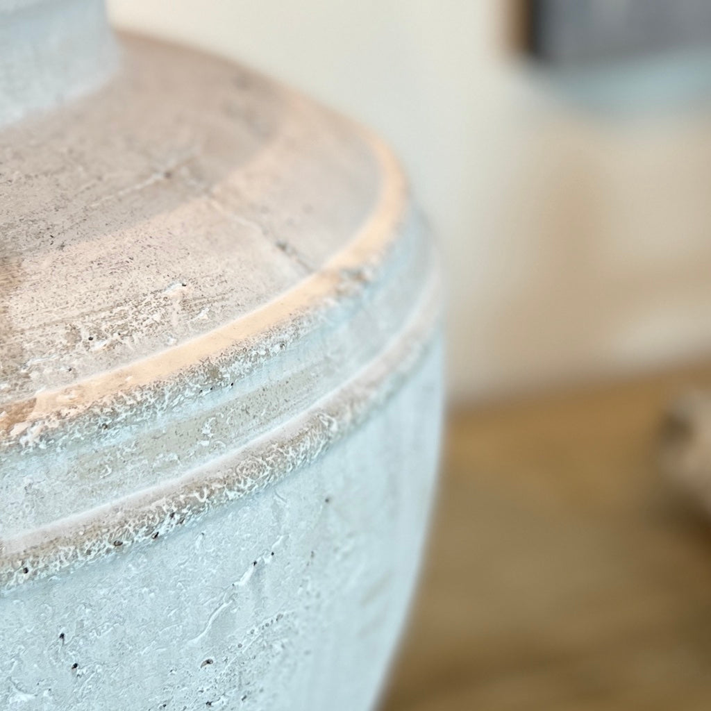 Large Whitewashed Table Ceramic Table Lamp Idro