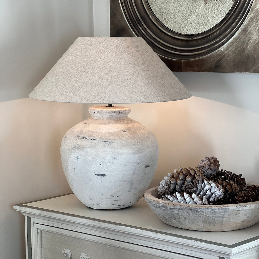 Handmade Distressed Painted Jug Lamp Bibury