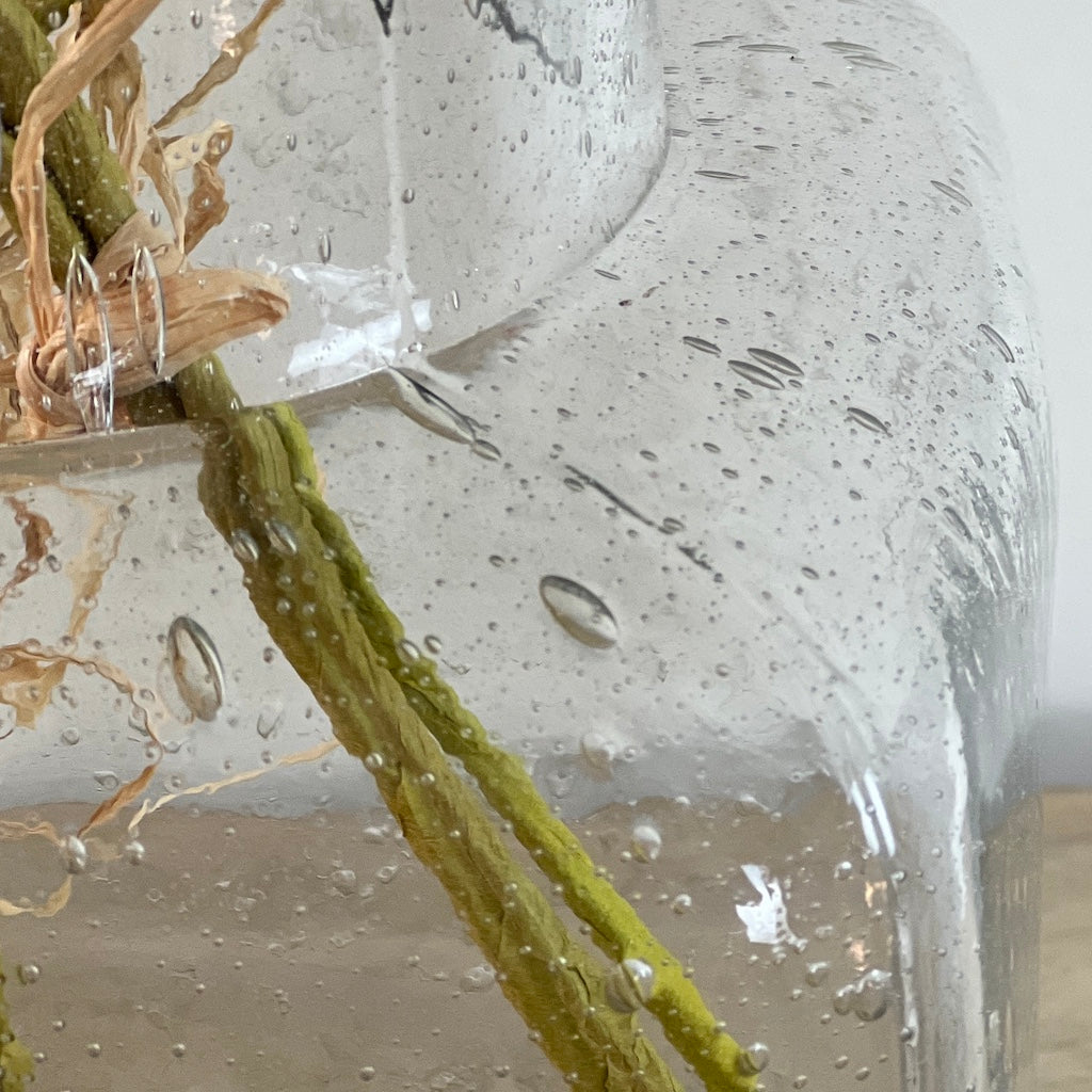 Recycled Glass Square Bubble Vase