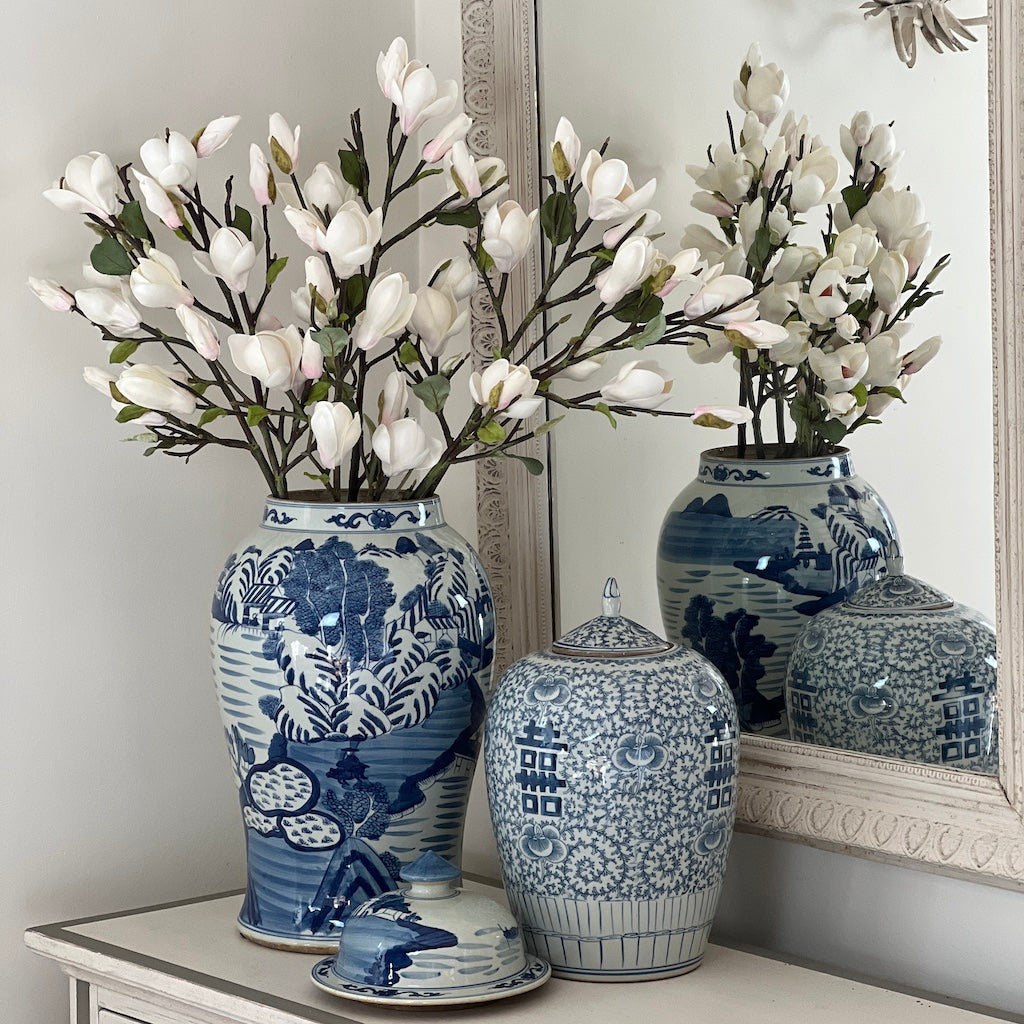 Blue and White Porcelain Lidded Jar