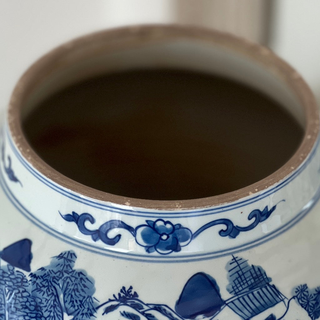 Blue and White Porcelain Lidded Jar