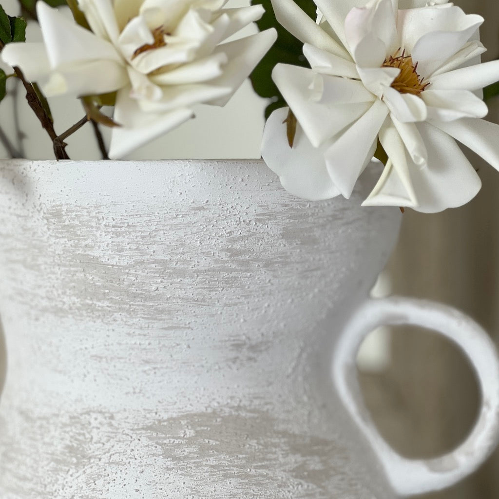 White Ceramic Tankard Vase