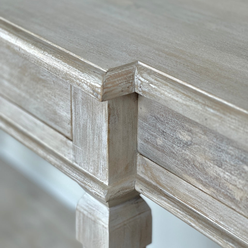 Break Front Classic 3 Drawer Console Table