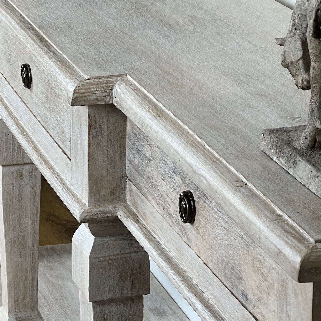 Break Front Classic 3 Drawer Console Table