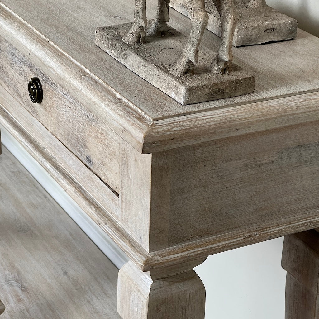Break Front Classic 3 Drawer Console Table