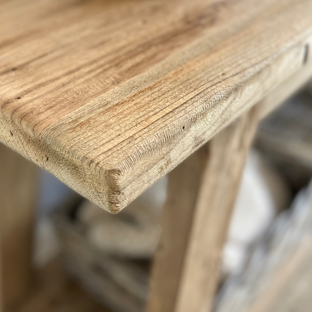 Reclaimed Teak Console Table Bottom Shelf
