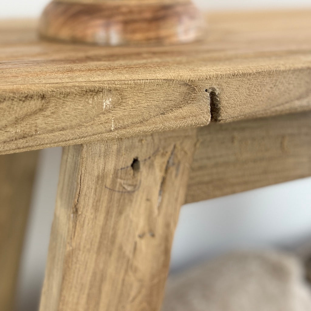 Reclaimed Teak Console Table Bottom Shelf